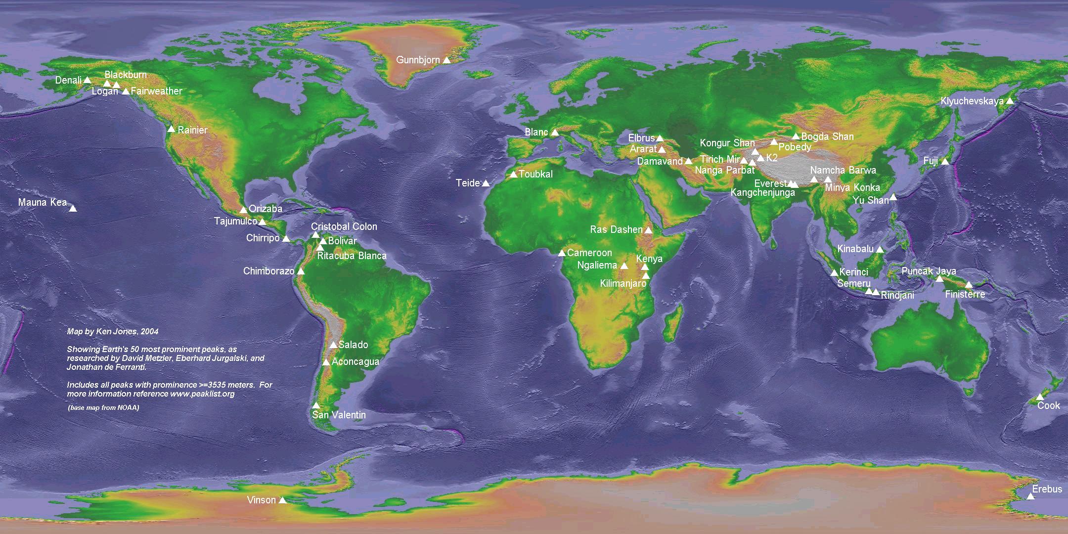 World Map Elevation